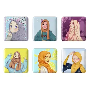 مگنت خندالو طرح دخترانه باحجاب کد 1667A مجموعه 6 عددی