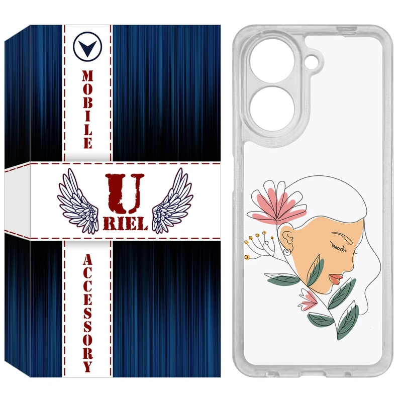 کاور یوریل مدل Clear کد 53 طرح صورت زن مناسب برای گوشی موبایل شیائومی Redmi A5 4G / Poco C71