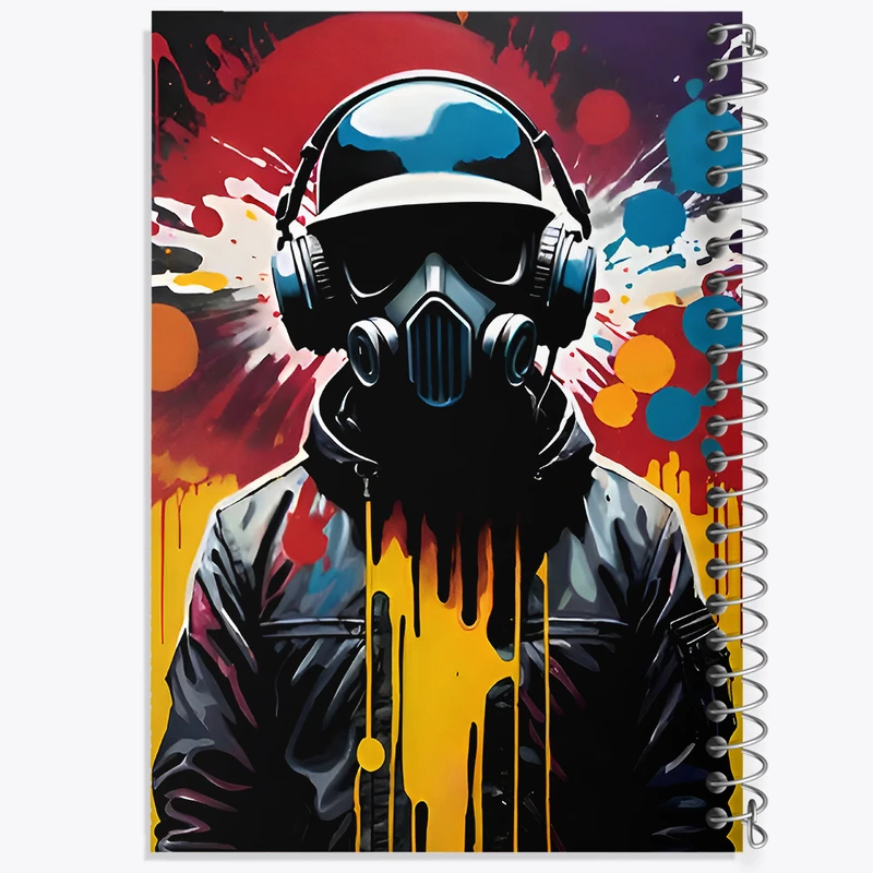 دفتر ژورنال نویسی 50 برگ خندالو مدل نقطه ای طرح نقاش گرافیتی کد F8487