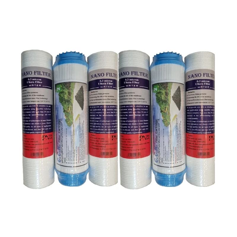 فیلتر دستگاه تصفیه آب پارس نانو ریس مدل نانو 0.3 سه مرحله ای فیلتر کربن اکتیو مجموعه 6 عددی