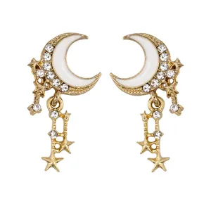 گوشواره زنانه برانت مدل ماه و ستاره شب