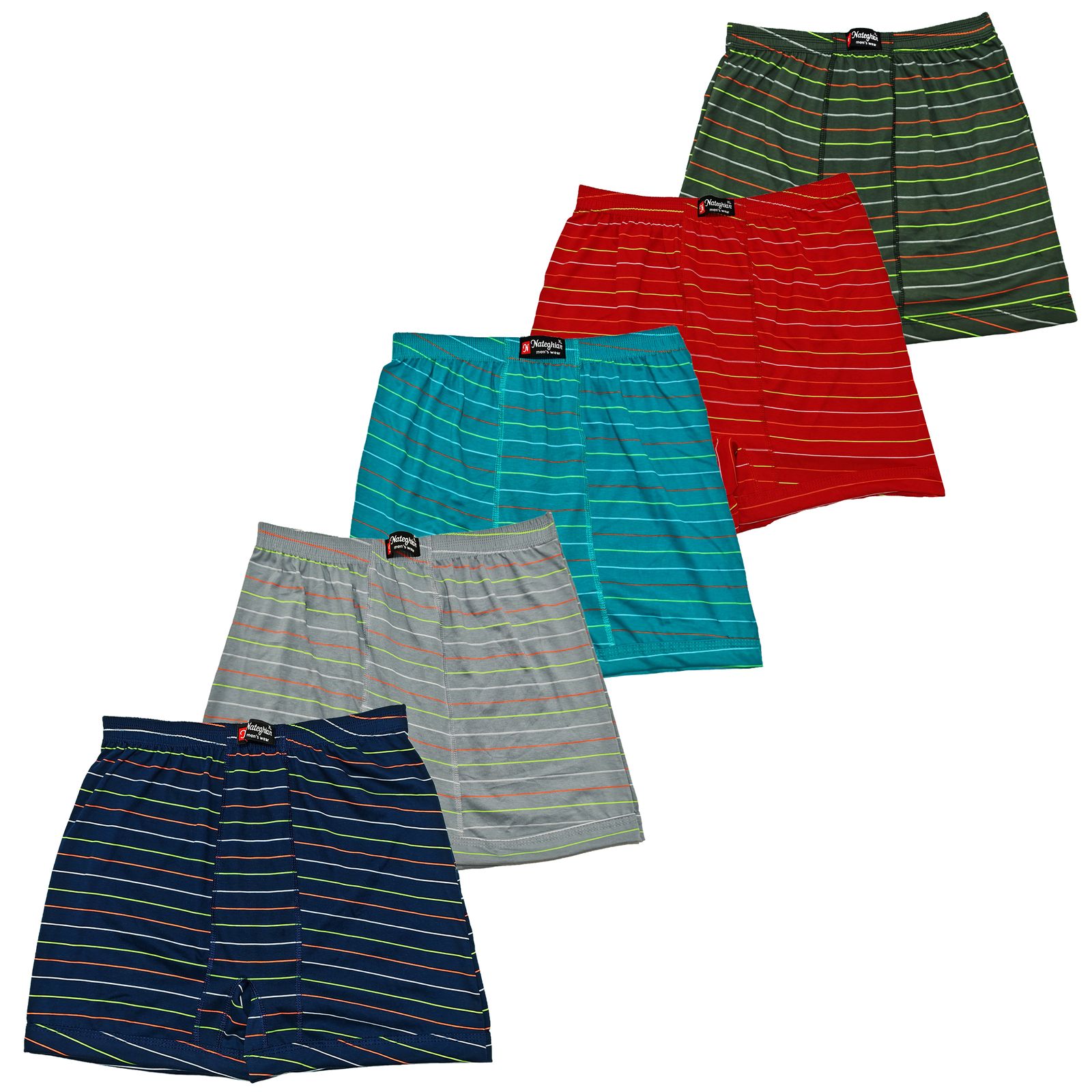 شورت پادار مردانه پوشاک ناطقیان مدل سوپر نخ پنبه کد 22 مجموعه 5 عددی -  - 1