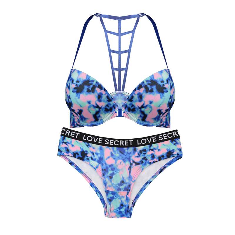 ست شورت و سوتین زنانه مدل مهر و ماه کد CH-118 رنگ آبی