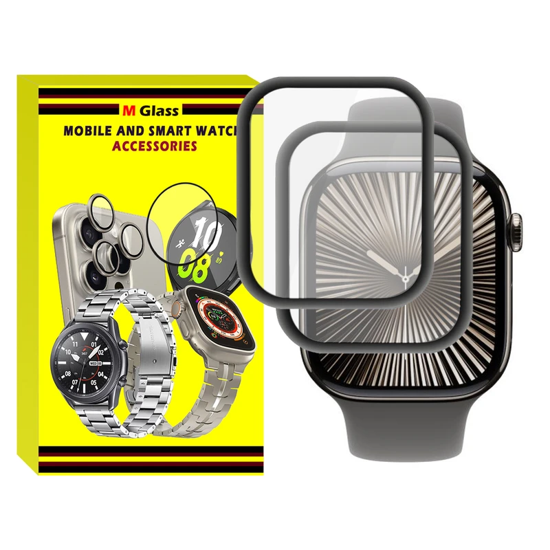 محافظ صفحه نمایش نانو ام‌گلس مدل Pmma-MG مناسب برای اپل واچ Series 10 42mm بسته دو عددی