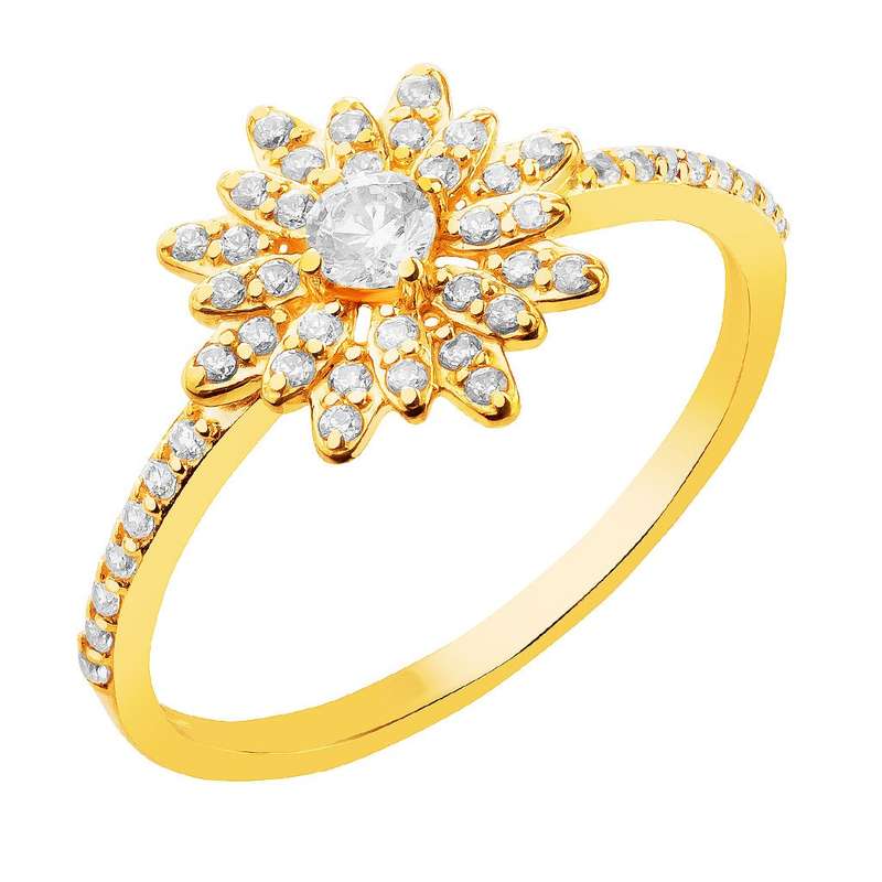   انگشتر طلا 18 عیار زنانه قیراط کد GH3407