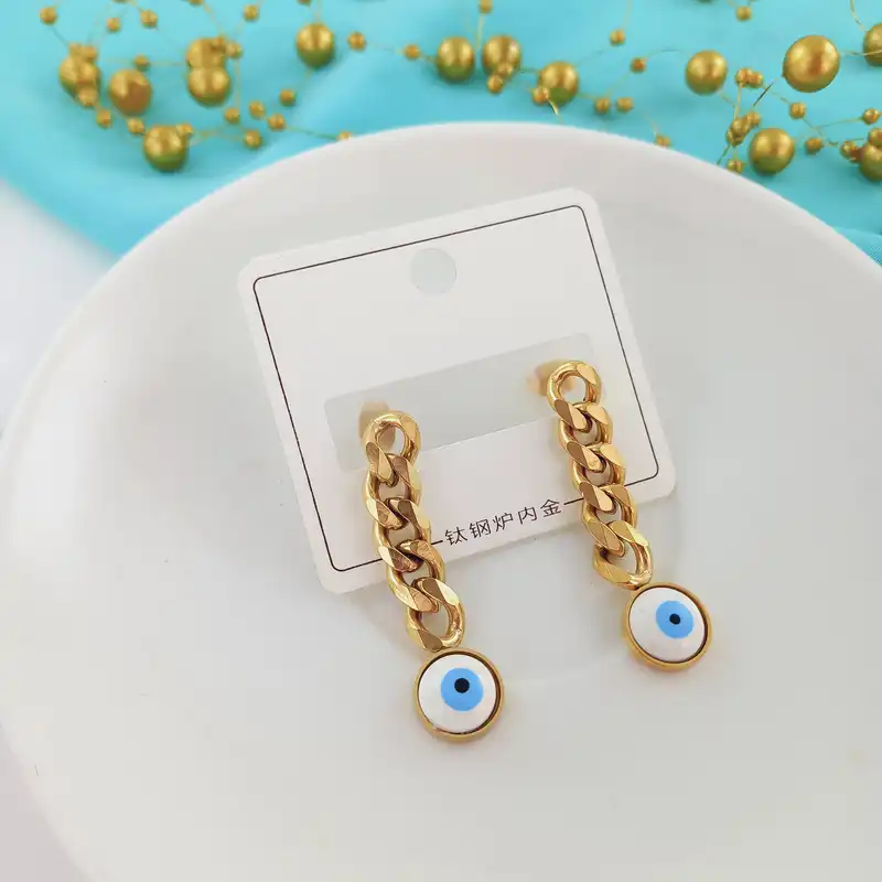 گوشواره زنانه مدل چشم نظر کد CC227