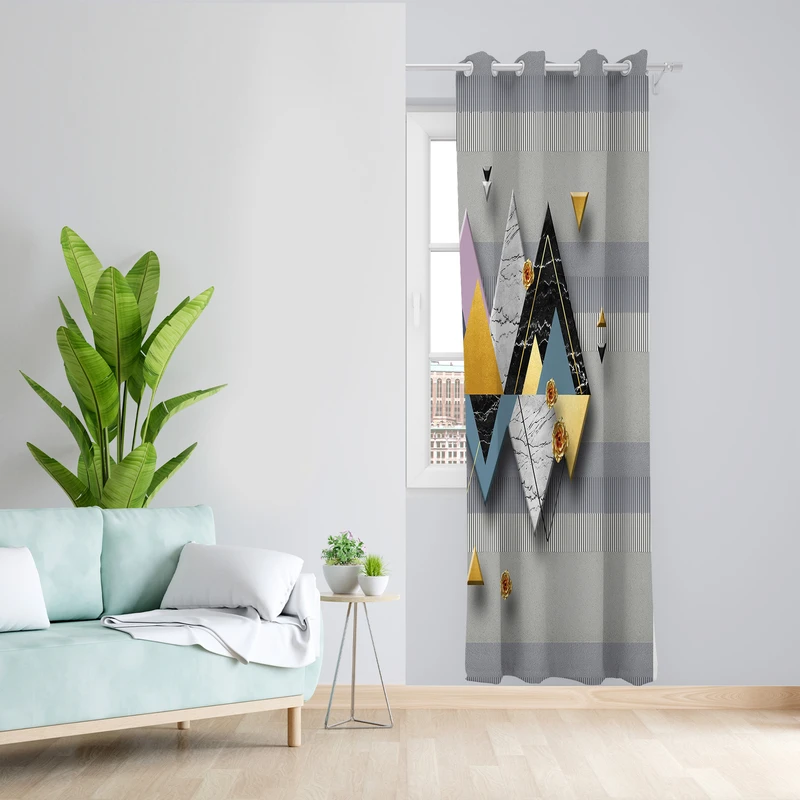 پرده طرح لوزی مدل مخمل پانچی کد 2439 z سایز 140x200 سانتی متر