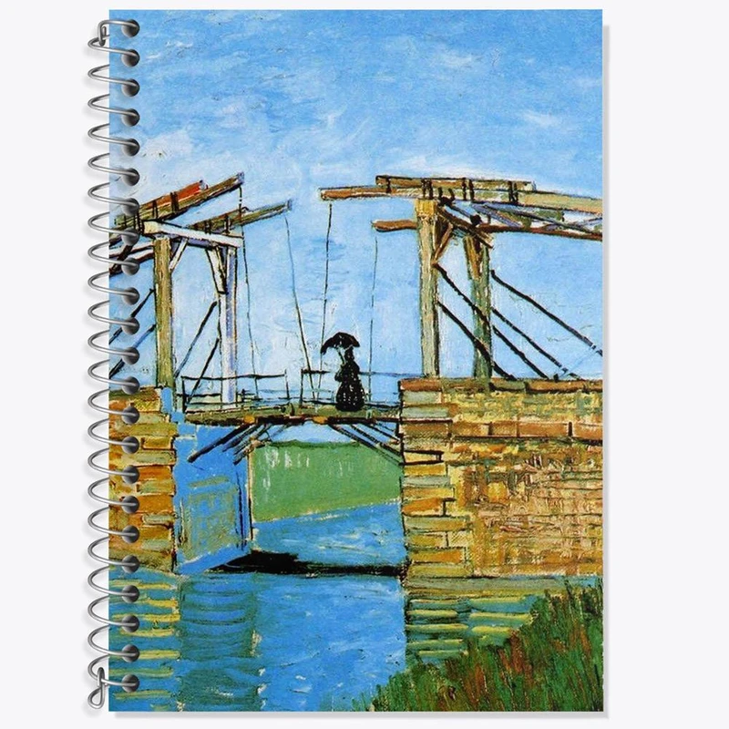 دفتر زبان 50 برگ خندالو مدل سه خط طرح زبان پل لنگوئیس در ارل اثر ونسان ونگوگ کد 25462