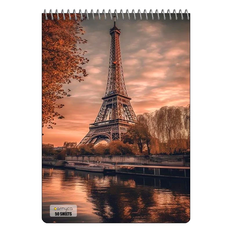دفتر نقاشی 50 برگ سیمی کارنیکا طرح پاریس Paris کد 37826