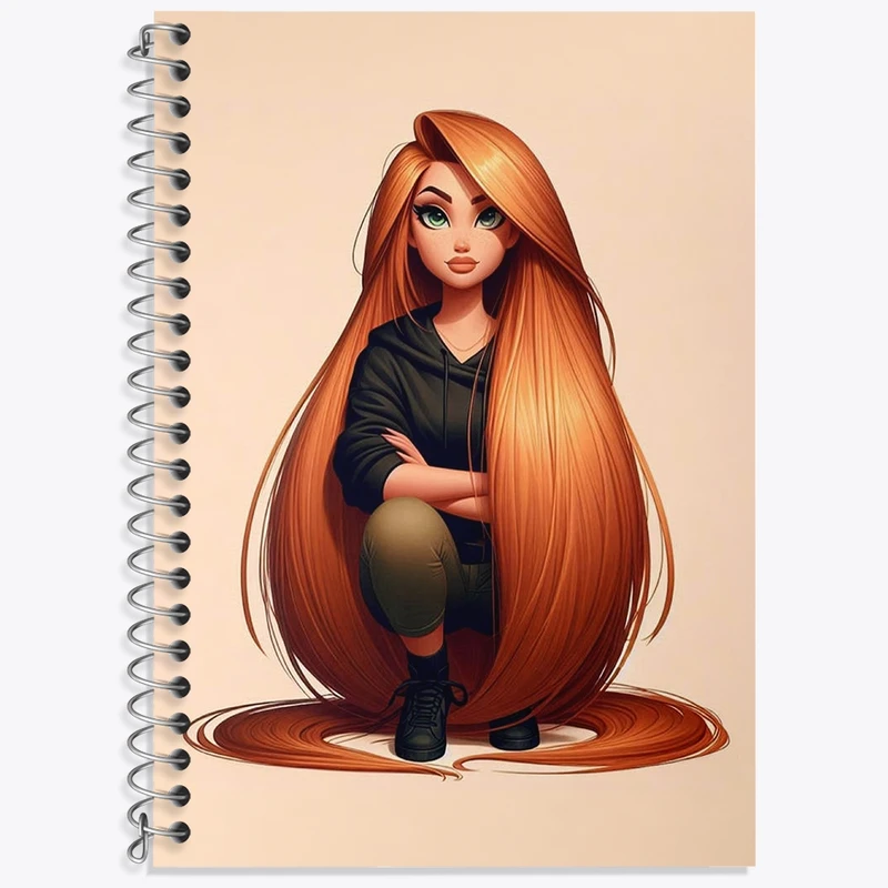 دفتر زبان 50 برگ خندالو مدل دو خط طرح دخترانه کد N1240