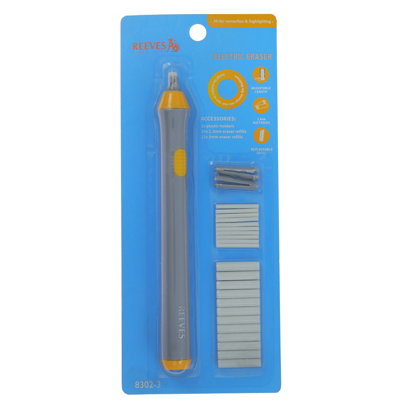 پاک کن برقی ریوز کد 8302-3 به همراه پاک کن یدک بسته 24 عددی