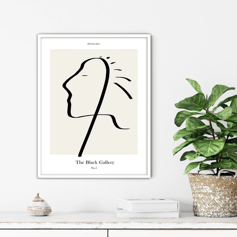 تابلو آتریسا طرح لاین آرت مدرن مدل ATFL144 فریم سفید