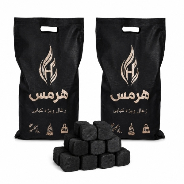 زغال کبابی مدل معمولی بسته 2 عددی وزن 2 کیلوگرم