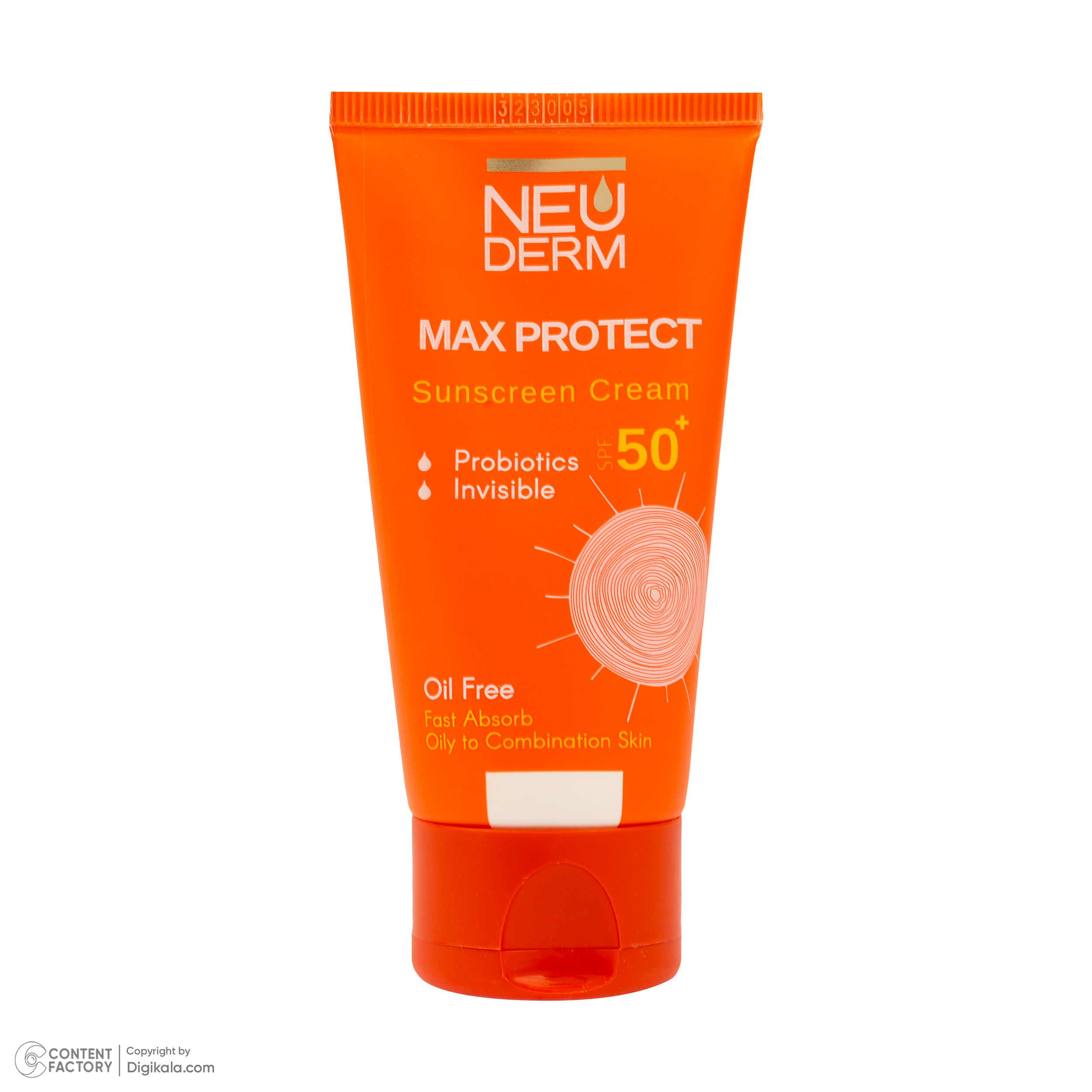 کرم ضد آفتاب بدون رنگ نئودرم SPF 50 مدل MAX PROTECTIVE مناسب پوستهای چرب و مختلط حجم 50 میلیلیتر