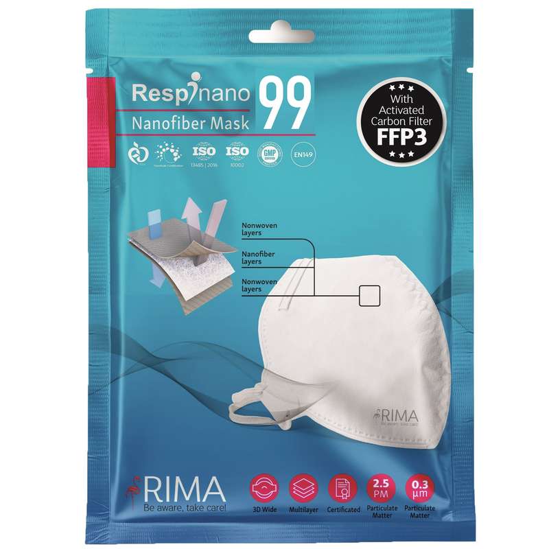 ماسک تنفسی ریما مدل  FFP3-N99 کد C99-B بسته 3 عددی