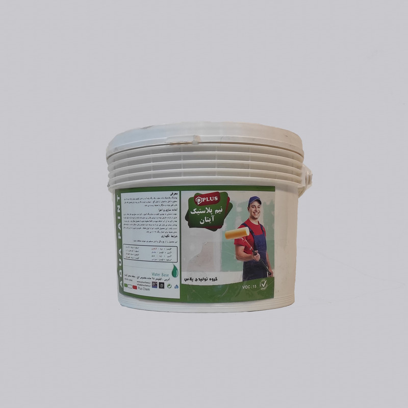رنگ نیم پلاستیک مات سفید آیتان کد voc15 وزن 4 کیلوگرم