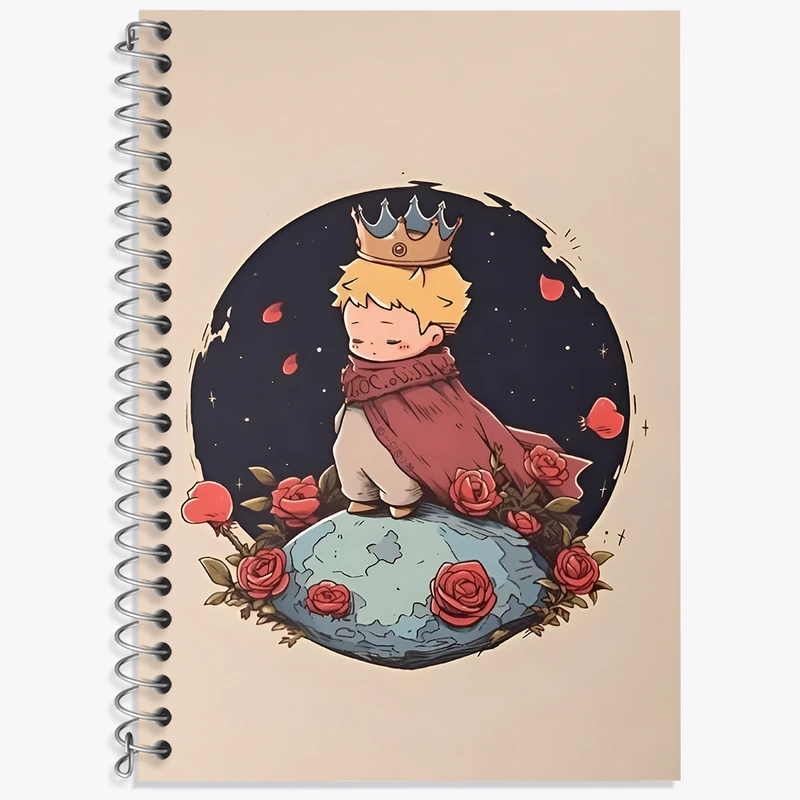 دفتر زبان 50 برگ خندالو مدل سه خط طرح شازده کوچولو کد N3136