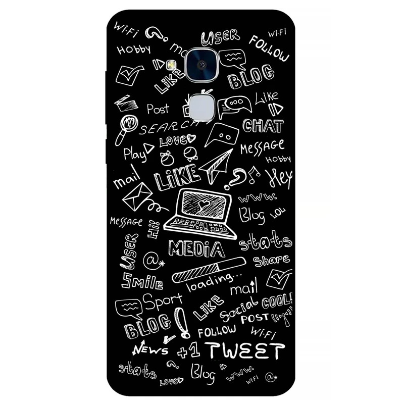 کاور مگافون طرح رسانه های اجتماعی مدل 1898 مناسب برای گوشی موبایل آنر 5C       