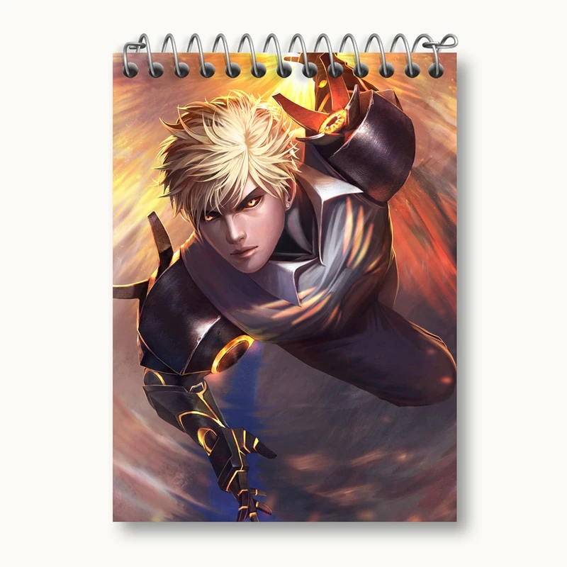 دفتر یادداشت 50 برگ خندالو مدل جنوس انیمه مرد تک مشتی One Punch Man کد 11391