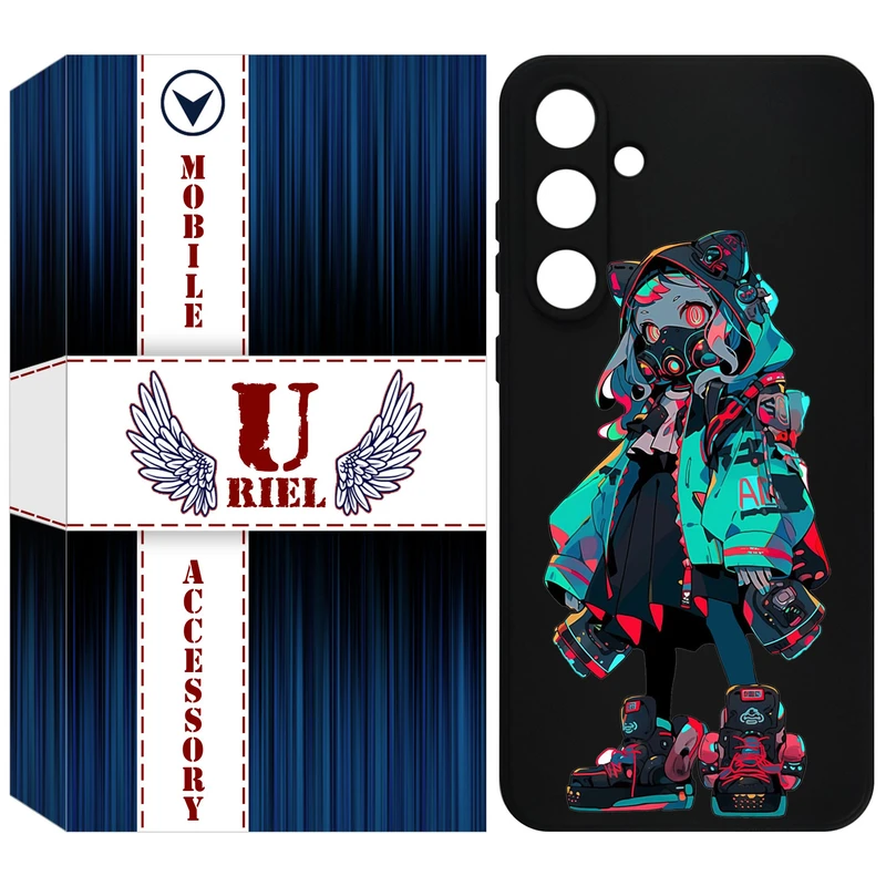 کاور یوریل قاب مدل KSH کد 58 طرح دخترگربه ای مناسب برای گوشی موبایل سامسونگ Galaxy S24 FE