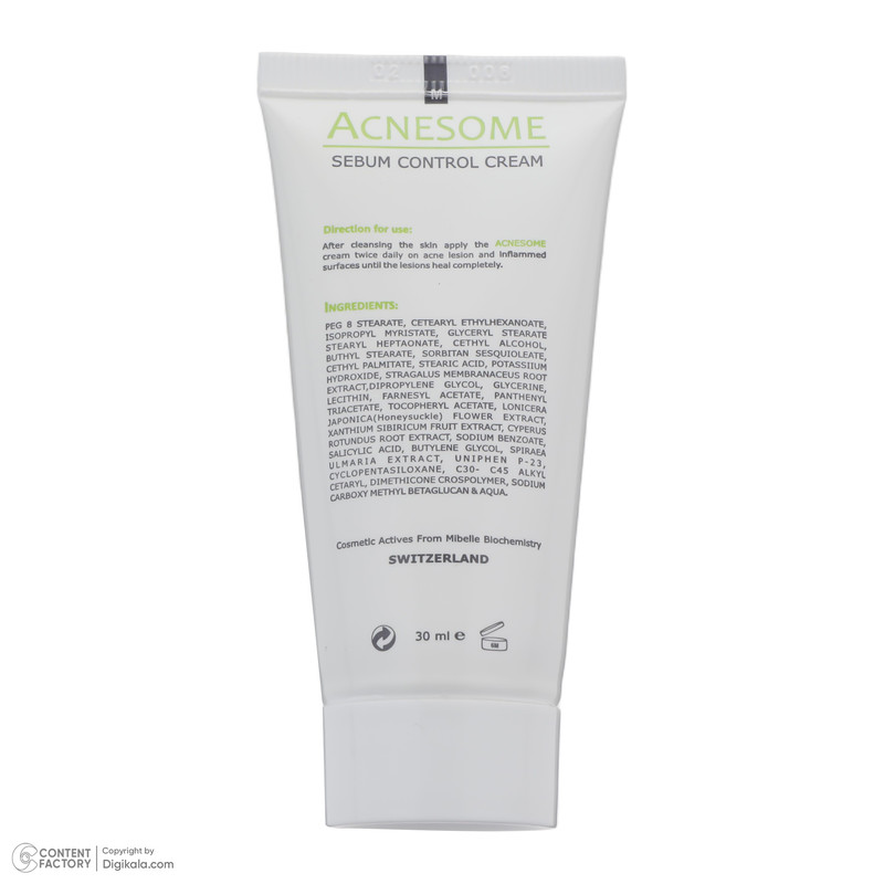 کرم ضد جوش فیس دوکس مدل Acnesome مناسب پوست های آکنه ای حجم ۳۰ میلی لیتر