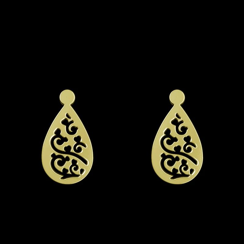 گوشواره طلا 18 عیار زنانه مدوپد مدل هندسی کد GA1-13876