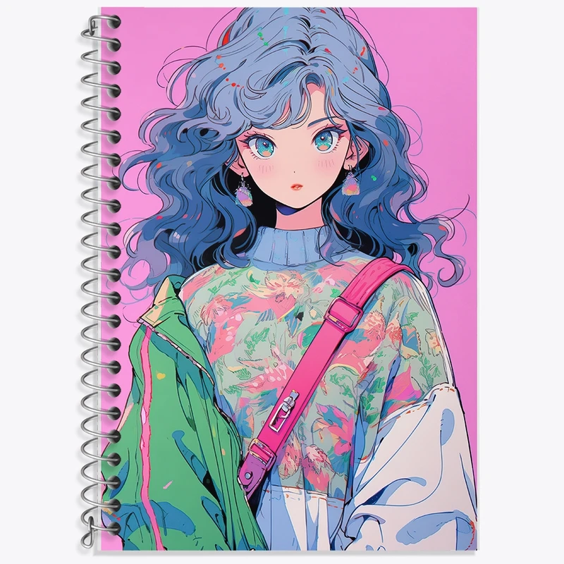 دفتر زبان 50 برگ خندالو مدل دو خط طرح دخترانه کد F609