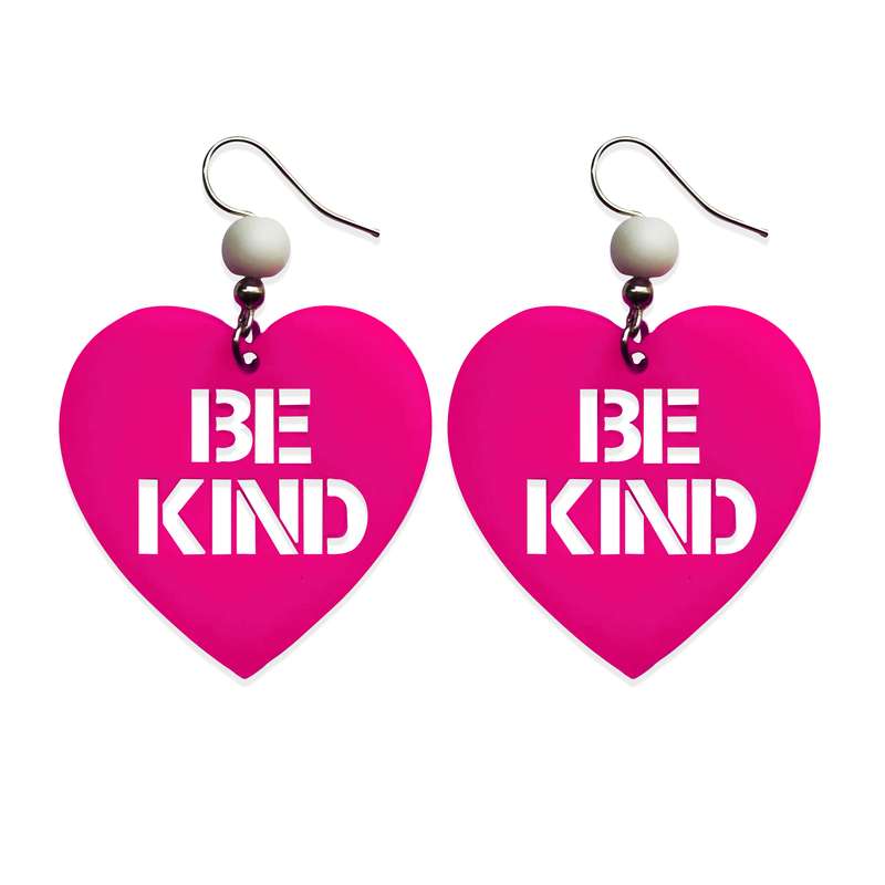 گوشواره دخترانه طرح Be Kind کد E-01