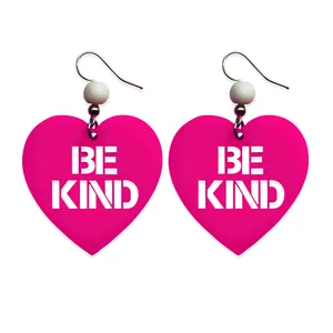 گوشواره دخترانه طرح BE KIND کد E-01