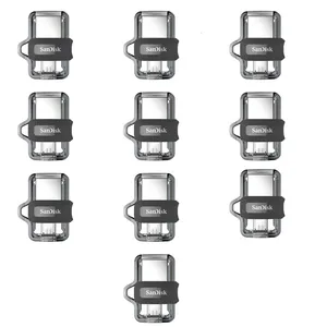 فلش مموری سن دیسک مدل Ultra Dual Drive m3.0 ظرفیت 64 گیگابایت بسته 10 عددی