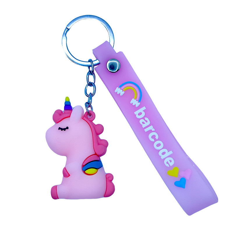 جاکلیدی دخترانه مدل سیلیکونی طرح یونیکورن تک شاخ کد 006