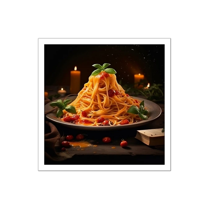 تابلو نوری بکلیت طرح رستوران و غذای ماکارانی مدل W-MID-17186