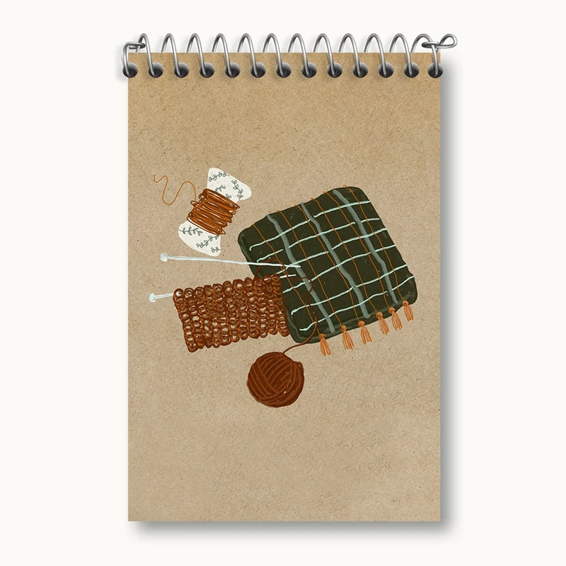 دفتر یادداشت 50 برگ خندالو مدل بافتنی کد F2793