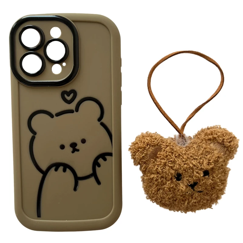 کاور مدل تدی مناسب برای گوشی موبایل اپل iPhone 15 Promax به همراه بندآویز