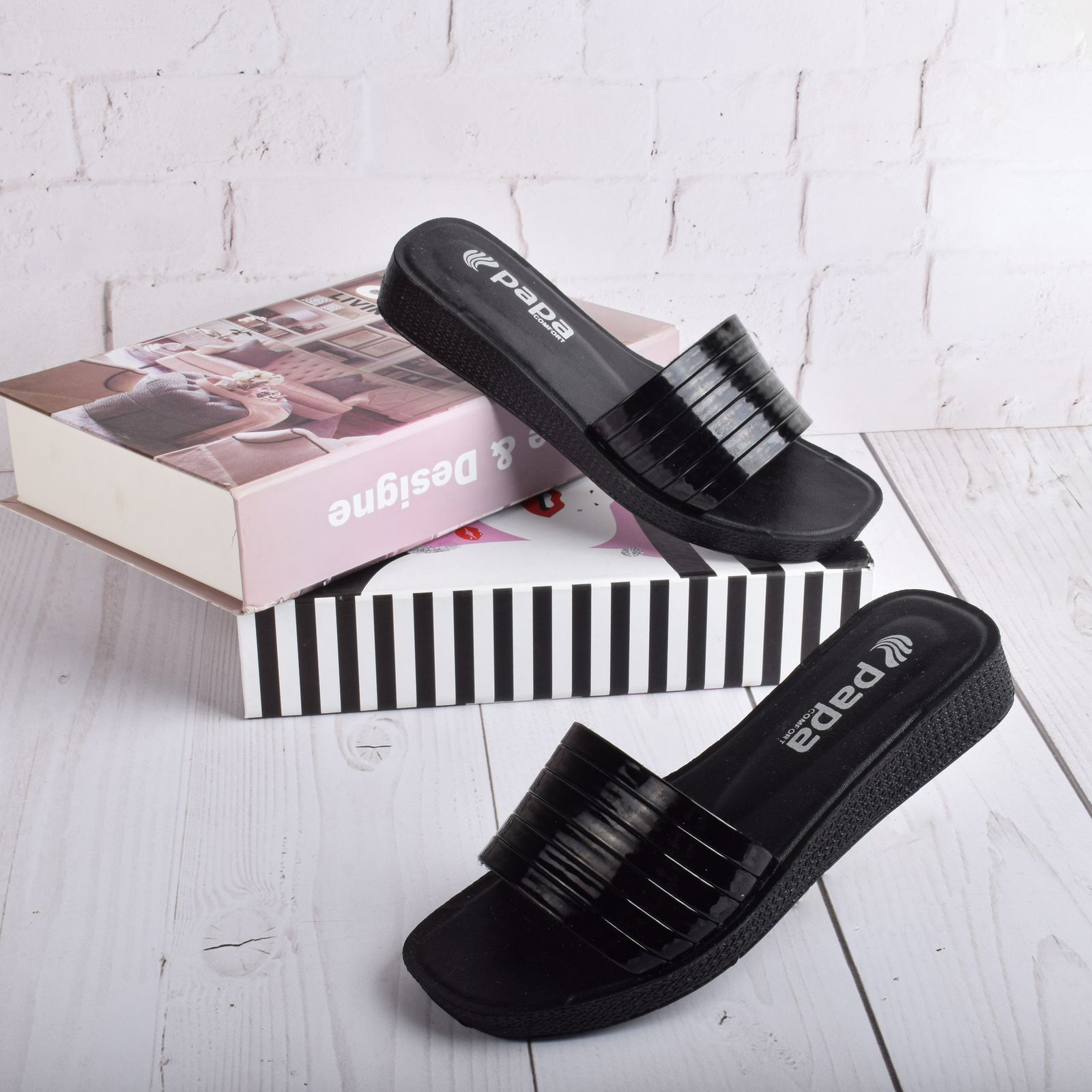 دمپایی زنانه پاپا مدل BK.2855 - - 5