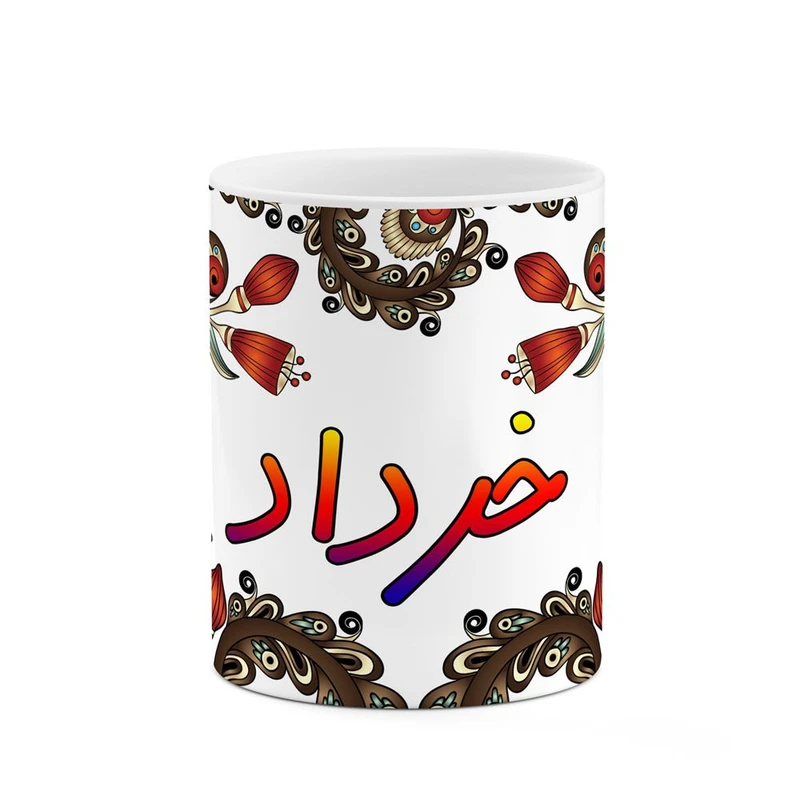 ماگ کاکتی مدل اسم خرداد طرح سنتی گل و بته کد mgh44856
