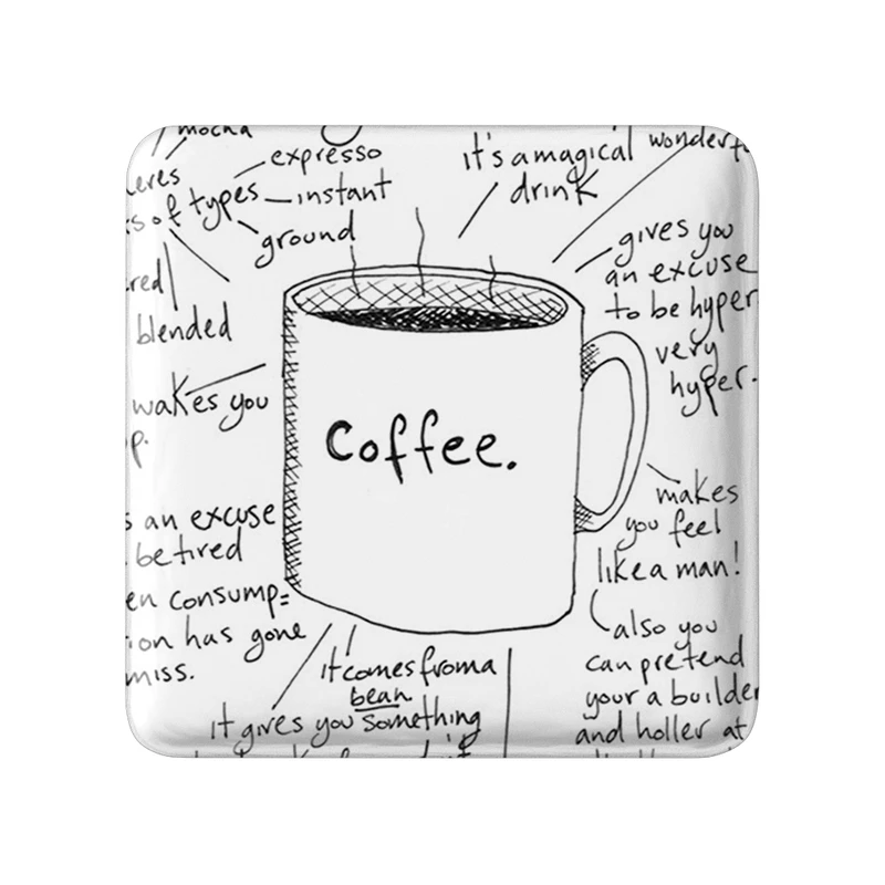 مگنت خندالو طرح قهوه Coffee  مدل مربعی کد 22003