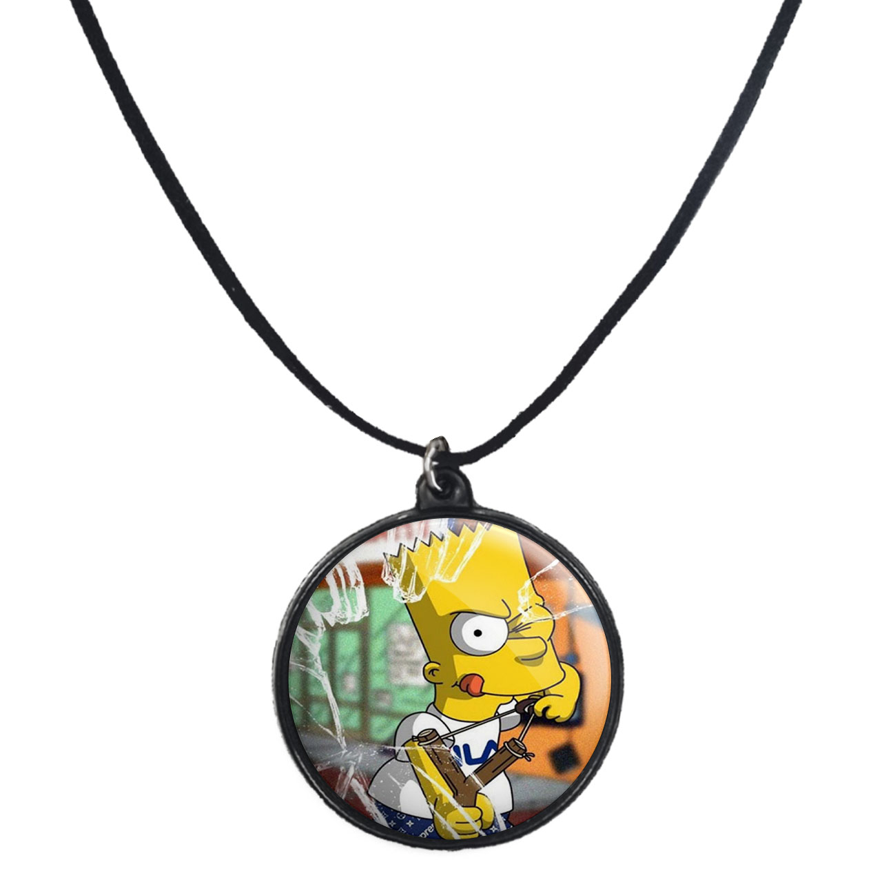 گردنبند پرمانه طرح سیمپسون ها کد pmb.21303 مدل دو طرفه