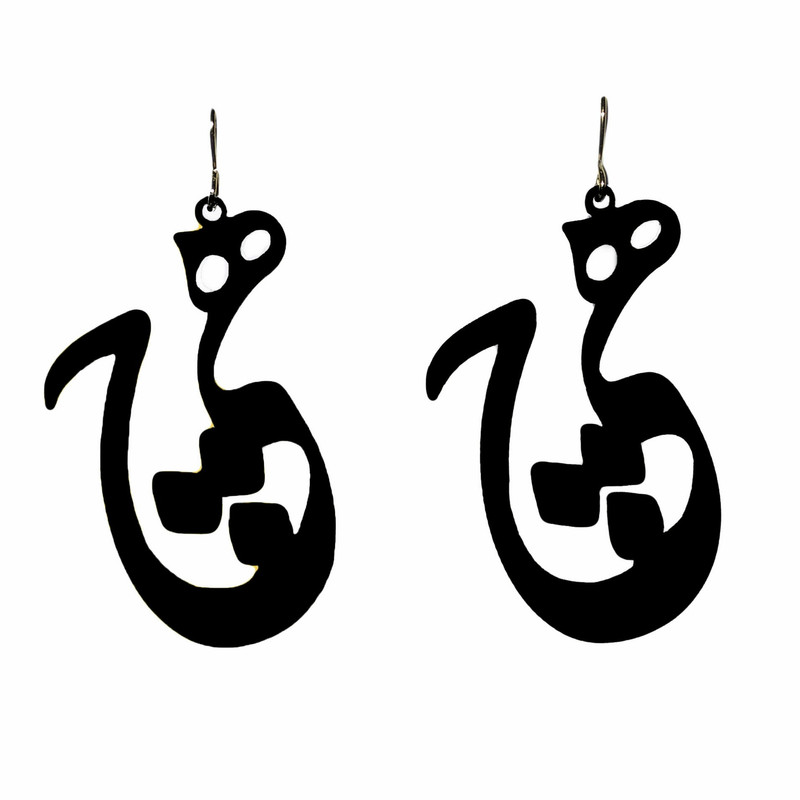 گوشواره زنانه مدل هیچ و مثلث کد E.HCH11.MSBR مجموعه‌ دو عددی