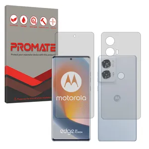 Promate Resistant model matte screen protector suitable for Motorola Edge 50 Fusion Mobile phone along with the back protector