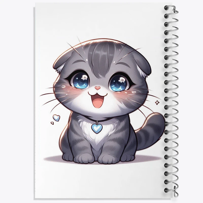 دفتر مشق 50 برگ خندالو طرح گربه کیوت کد N1432
