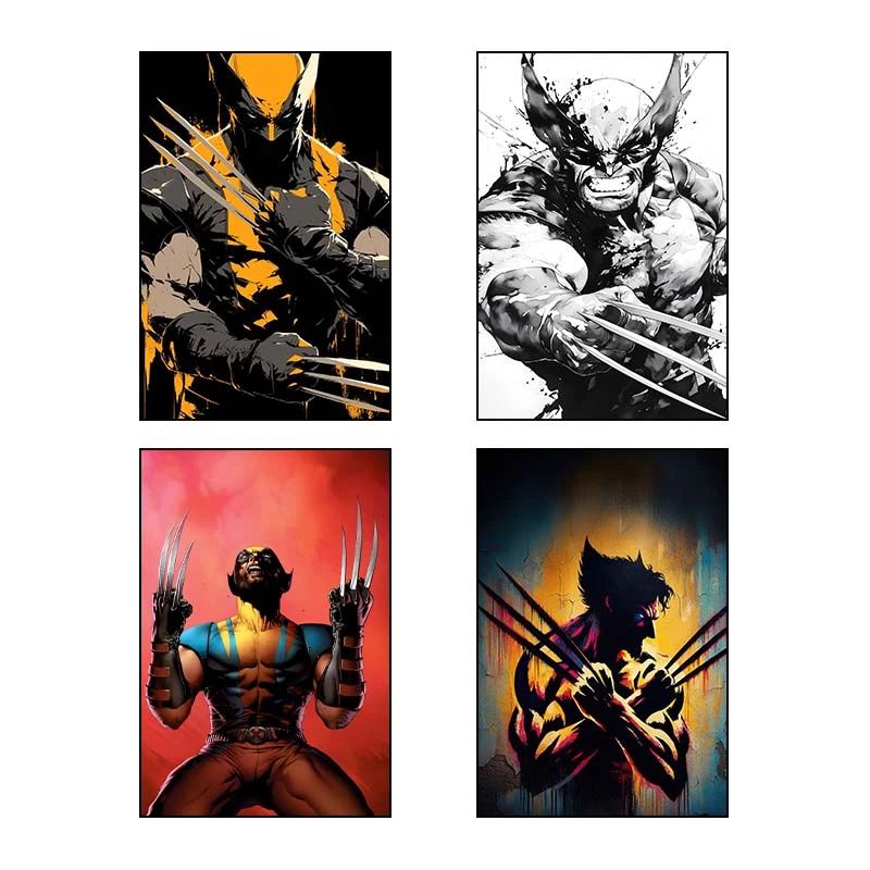 تابلو شاسي کارنيکا طرح ولورین Wolverine کد 98372 مجموعه 4 عددی