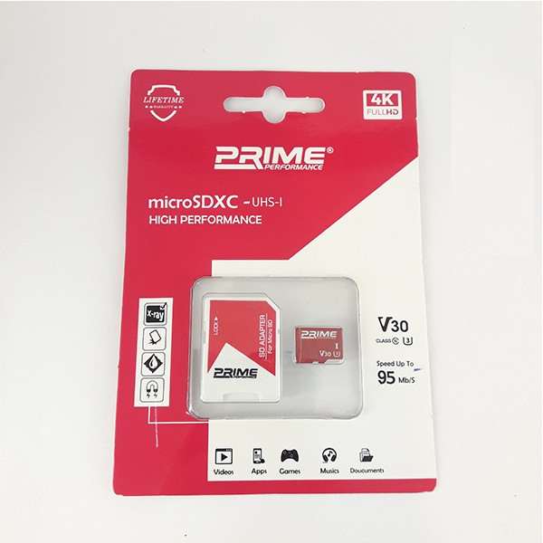 کارت حافظه microSDXC پرایم مدل 01 کلاس 10 استاندارد UHS-I U3 سرعت 95MBps ظرفیت 32 گیگابایت به همراه با آداپتور SD