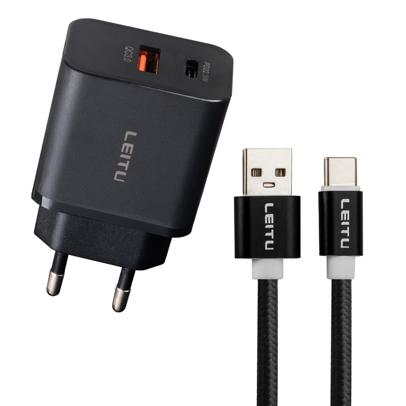 شارژر دیواری 22.5 وات لیتو مدل LH-32  به همراه کابل تبدیل USB-C