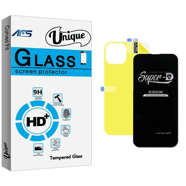 محافظ صفحه نمایش ای اف اس مدل Unique SuperD مناسب برای گوشی موبایل اپل iPhone 14 Pro  به همراه محافظ پشت گوشی