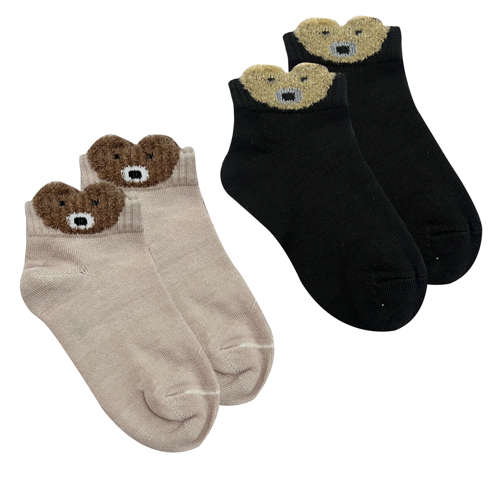 جوراب پسرانه تن پوش هنگامه مدل بوکله خرس گوش دار بسته 2 عددی -  - 1