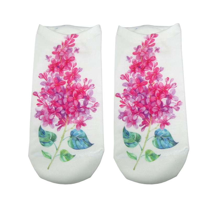 جوراب دخترانه مدل قایقی طرح گلدار کد JZF117