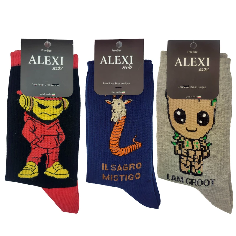 جوراب ساق بلند الکسی مدل SC066 بسته 3 عددی