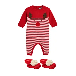 ست سرهمی و پاپوش نوزادی نکست مدل Christmas