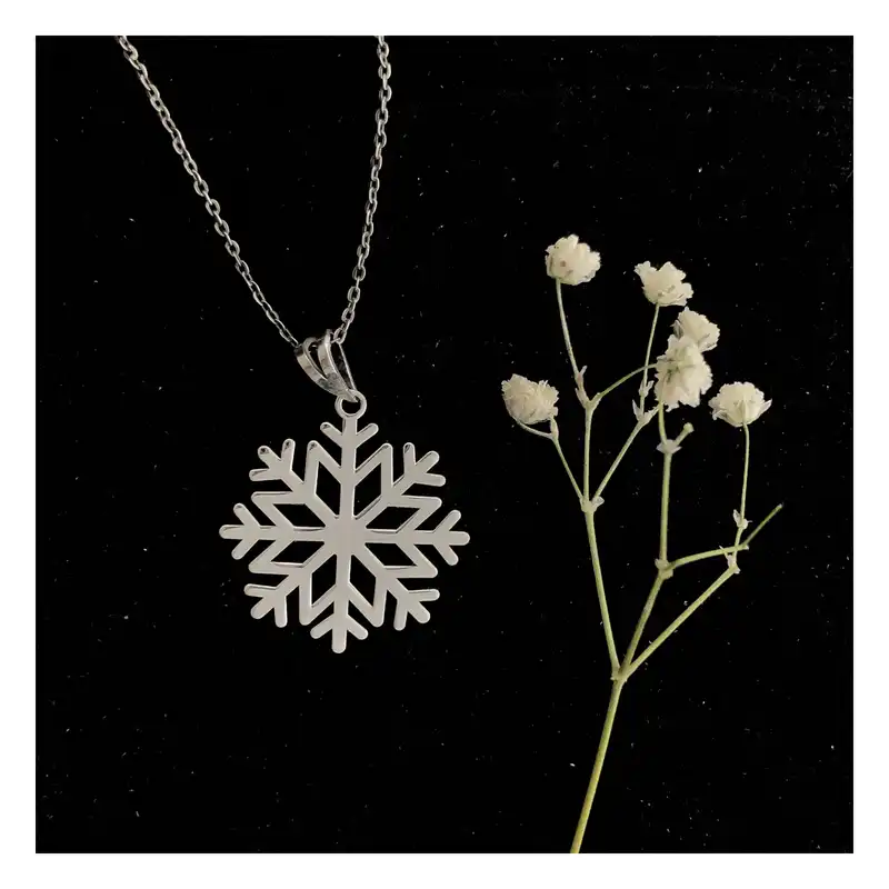 گردنبند نقره زنانه مدل دونه برف کد G-236